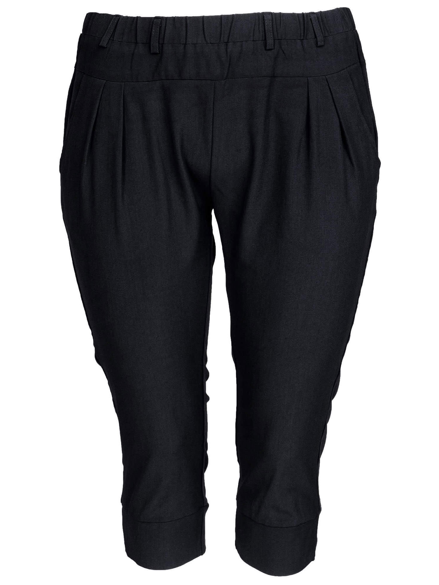 Klassiske sorte capri bukser med rummelig facon fra Studio