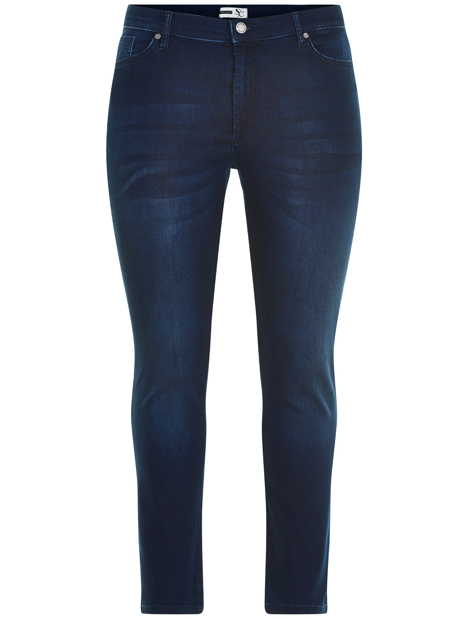 Carmen - Mørkeblå jeans med rund pasform, lige ben og kort benlængde fra Studio