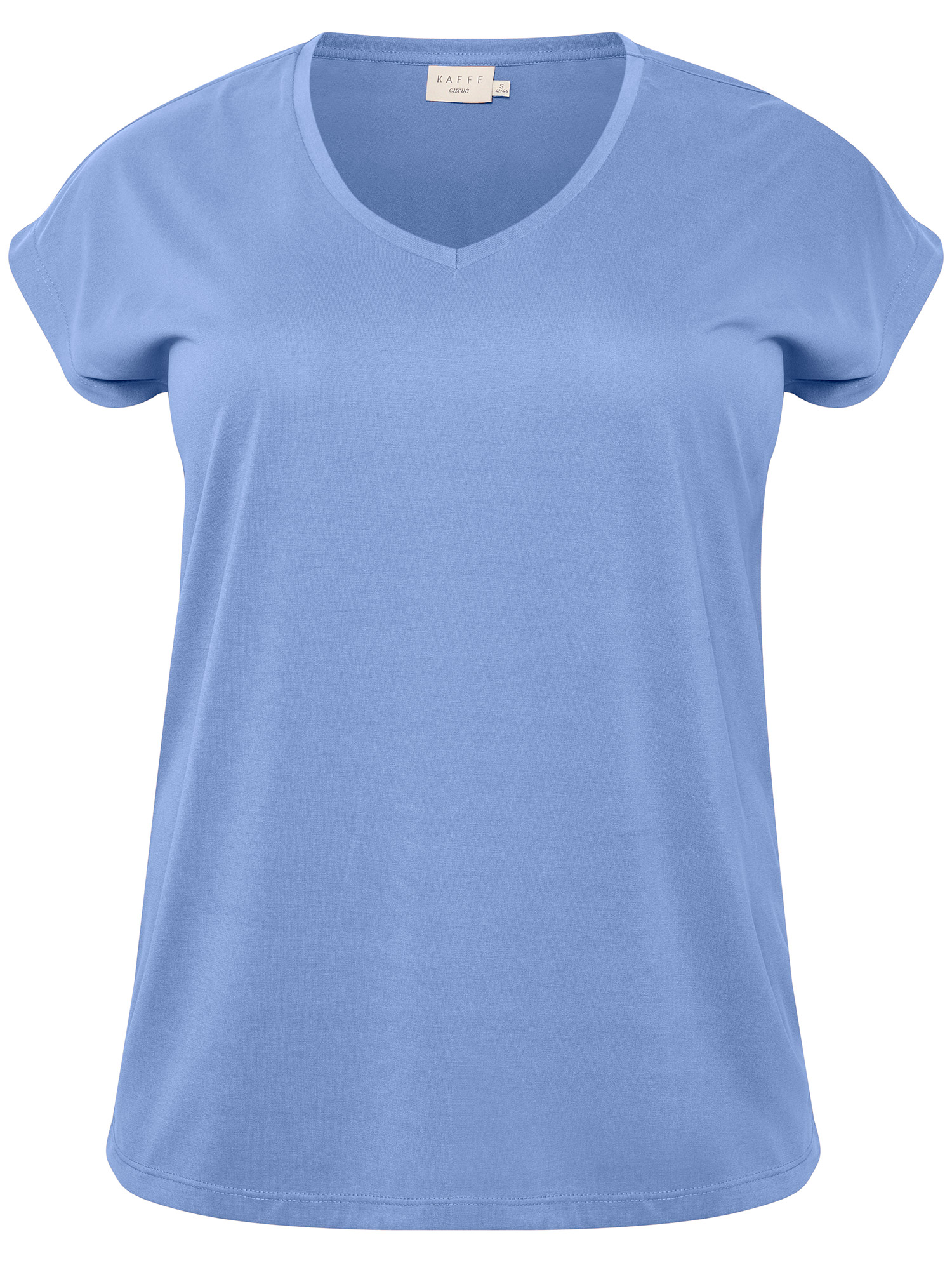 KCIlna - Lækker lyseblå T-shirt i ekstra blød modal fra Kaffe Curve