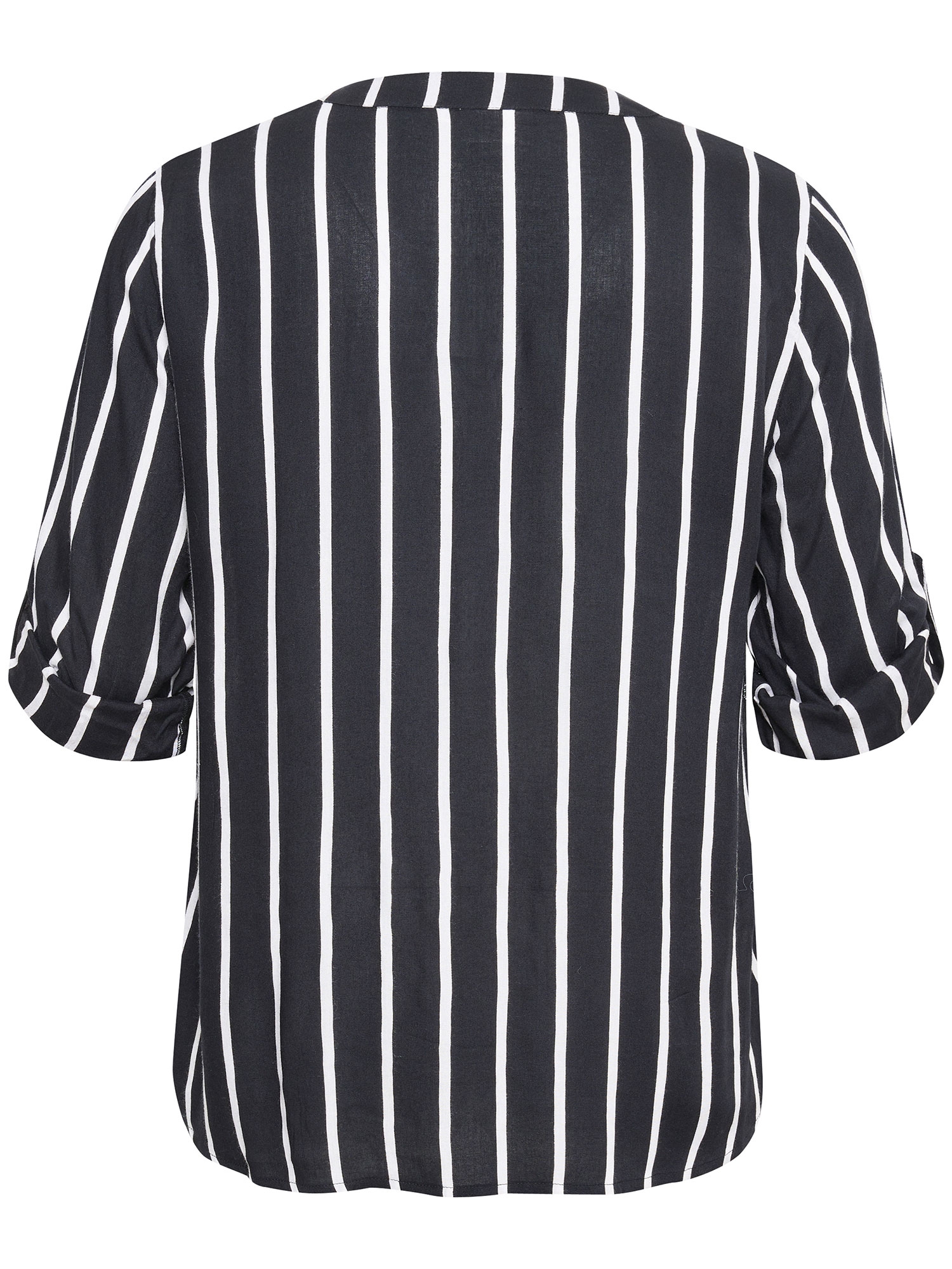 KC Sida - Viskose skjorte bluse med klassiske sorte og hvide striber fra Kaffe Curve