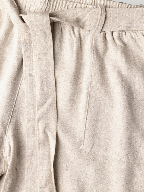 LILOA - Sandfarvede shorts i hørblanding fra Kaffe Curve