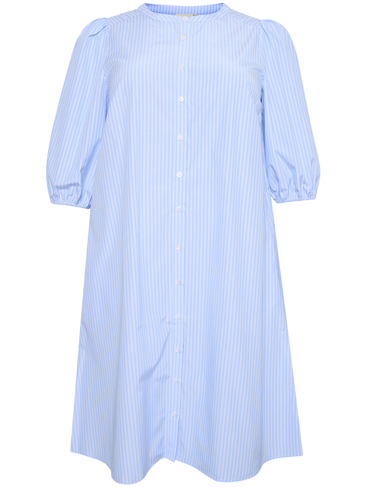 KCberana - Super fin lyseblå skjorte kjole med hvide striber fra Kaffe Curve