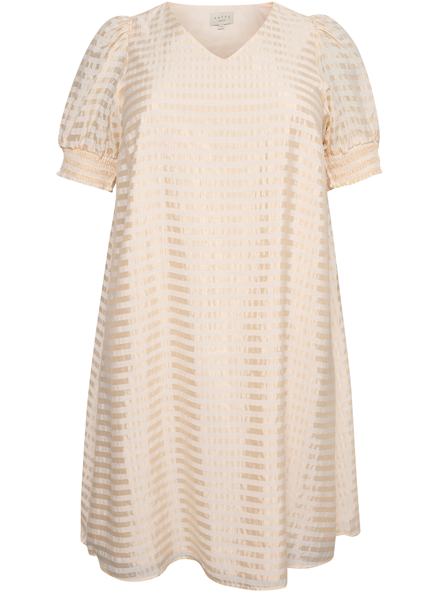KC BERA- Smuk gylden kjole med eksklusive blanke striber fra Kaffe Curve