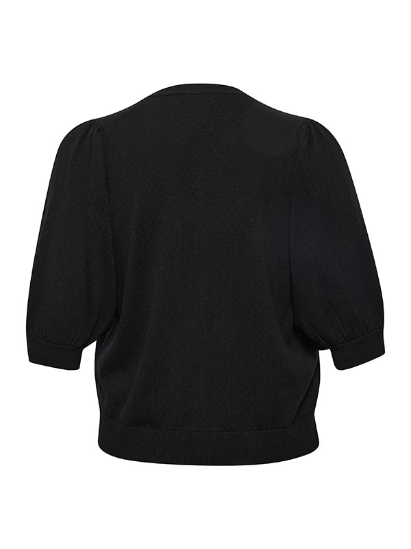 DALINA - Sort cardigan i fin bomulds strik fra Kaffe Curve