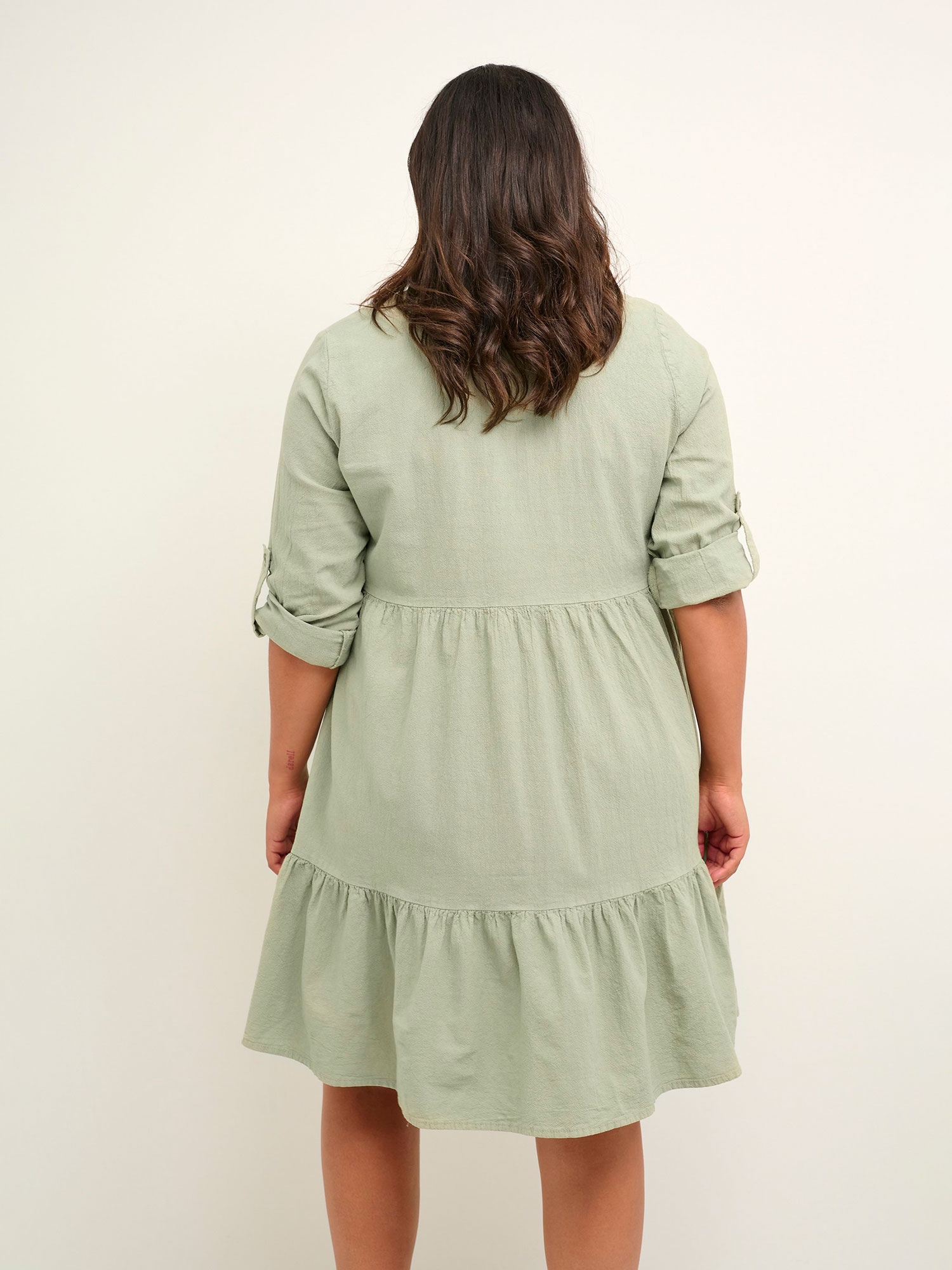 KC NANA - Skøn grøn kjole i 100% bomuld  fra Kaffe Curve
