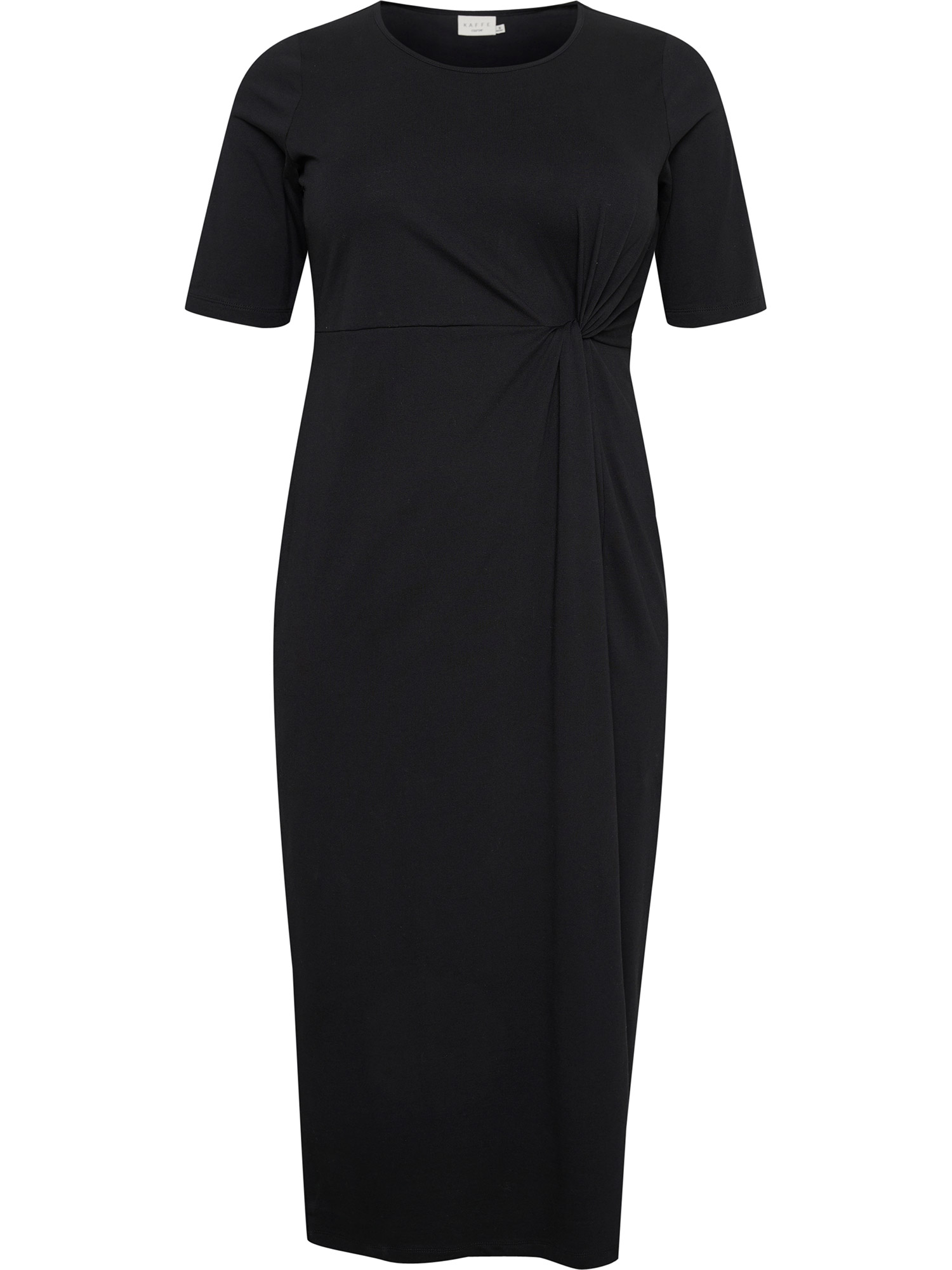 KC ANETTE - Flot sort bomulds jersey kjole med knude fra Kaffe Curve