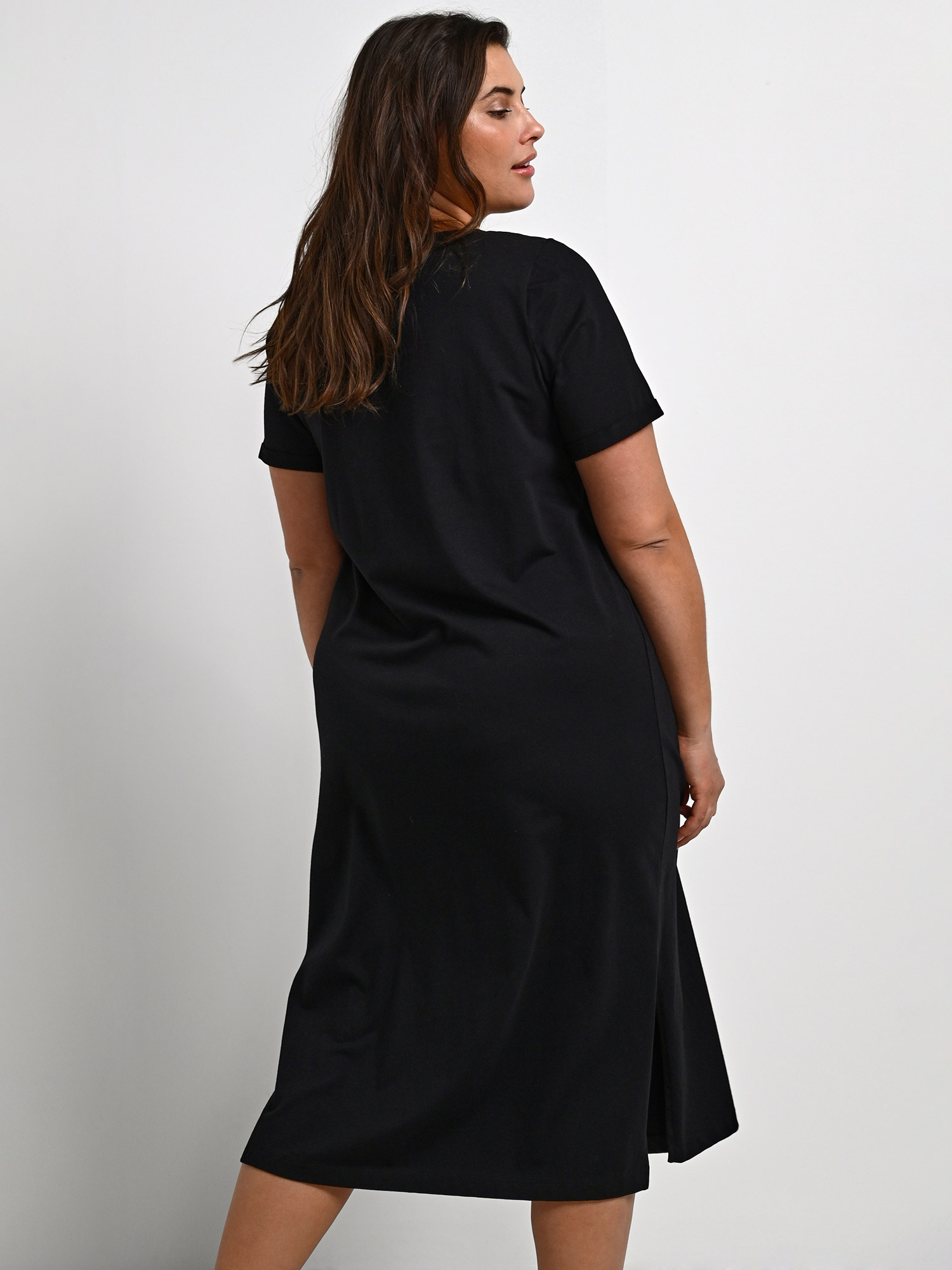 KCaline - Sort kjole i bomulds jersey fra Kaffe Curve