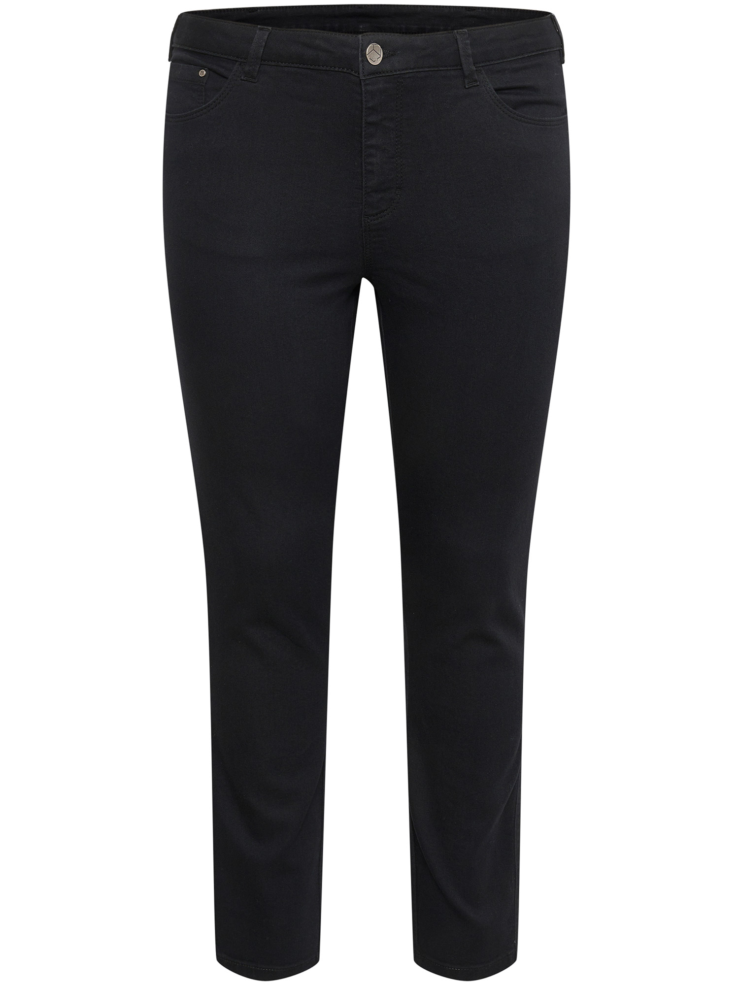 WILLA - Sorte strækbar jeans med smalle ben fra Kaffe Curve