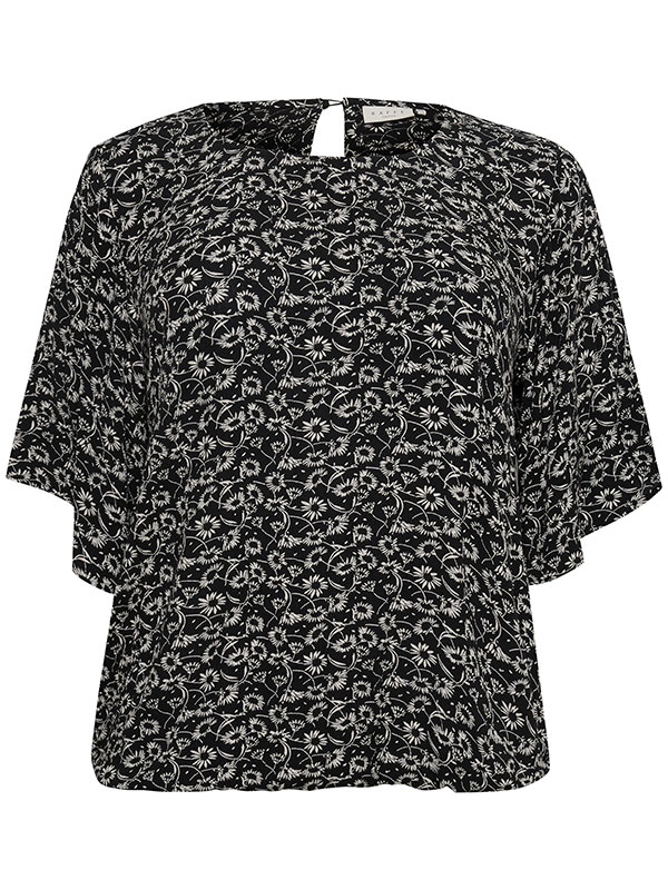 RIONA - Sort bluse med hvidt print fra Kaffe Curve