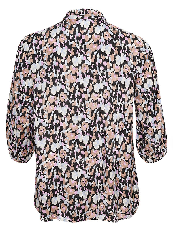OBBY - Sød bluse med blondekrave og farvet print fra Kaffe Curve