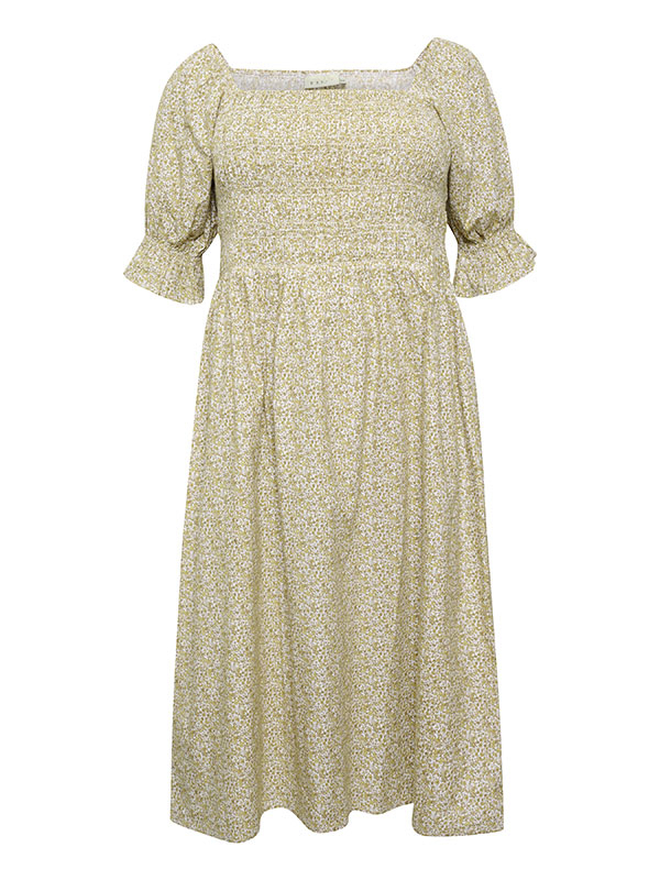 MIMMI - Bomulds kjole med smock syning fra Kaffe Curve