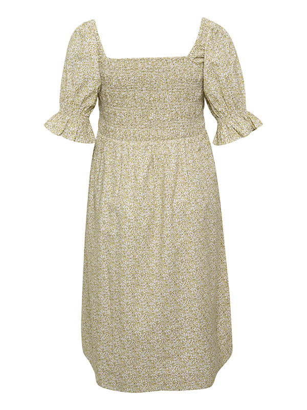 MIMMI - Bomulds kjole med smock syning fra Kaffe Curve