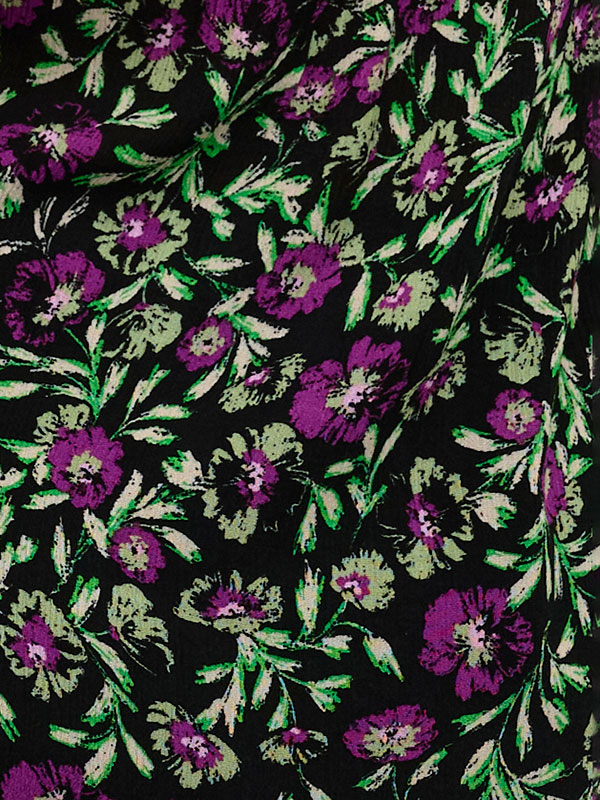 ISMA - Sort viskose top med blomsterprint fra Kaffe Curve