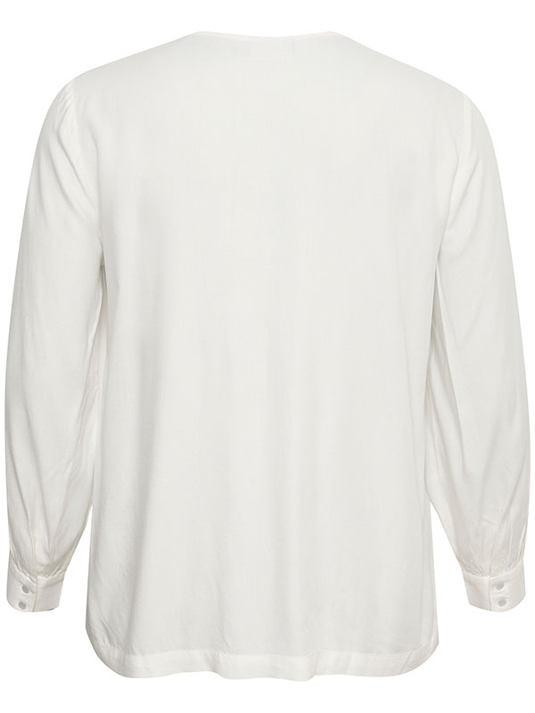 KELLA - Hvid bluse med V-hals fra Kaffe Curve
