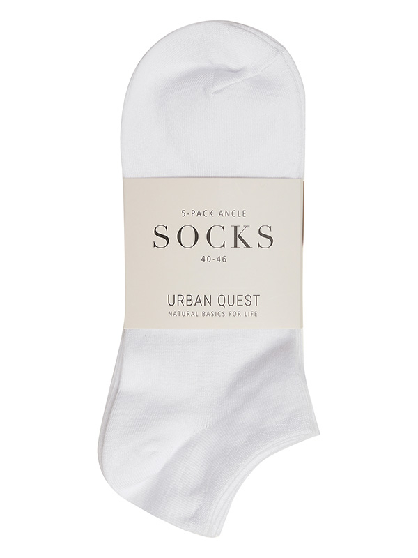 5-pak Bambus footies hvid fra Urban Quest