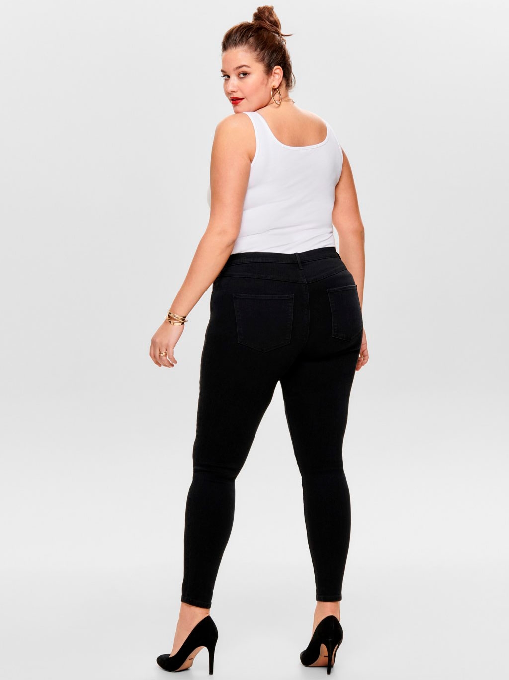 CarStorm - Sorte jeans leggings med super stretch og smalle ben fra Only Carmakoma