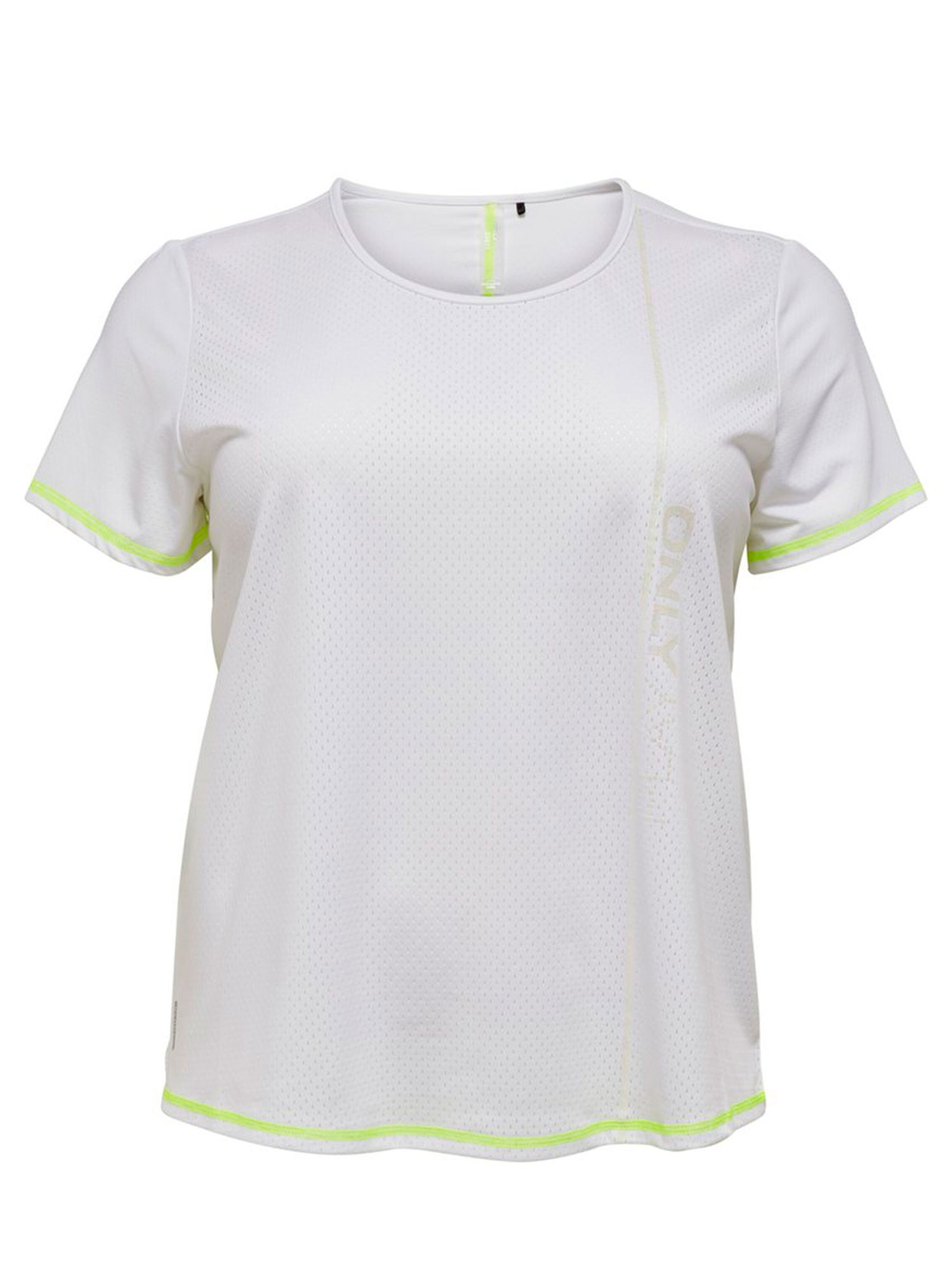 Hvid trænings t-shirt med neon detaljer fra Only Play Curvy
