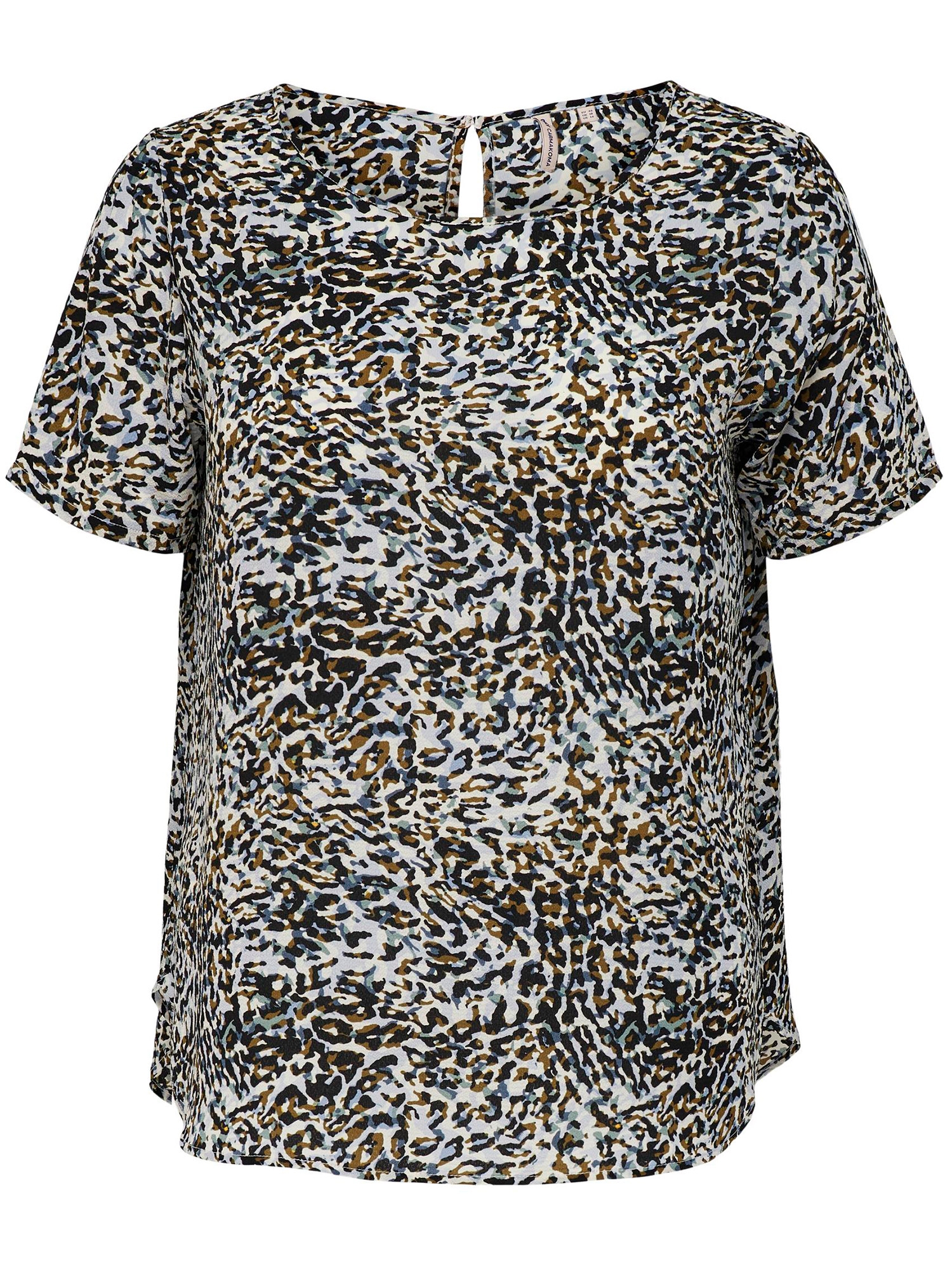 VICA - Marineblå bluse med leo camouflage print fra Only Carmakoma