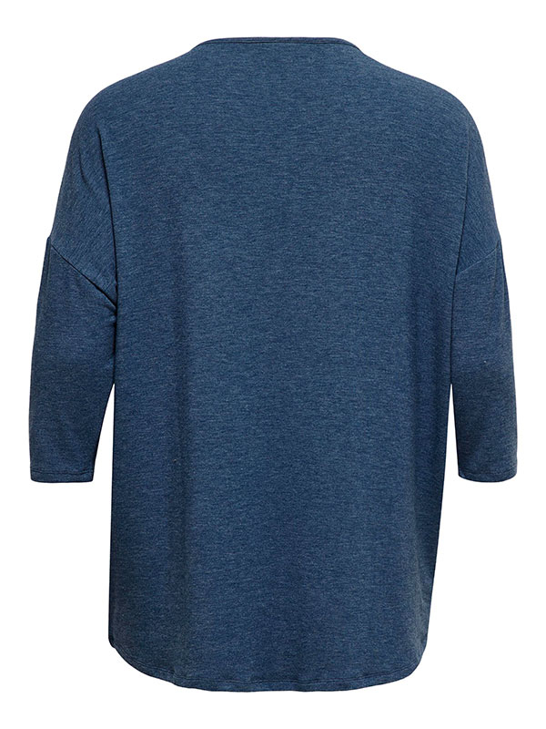 LAMOUR - Blå bluse med 3/4 ærmer fra Only Carmakoma