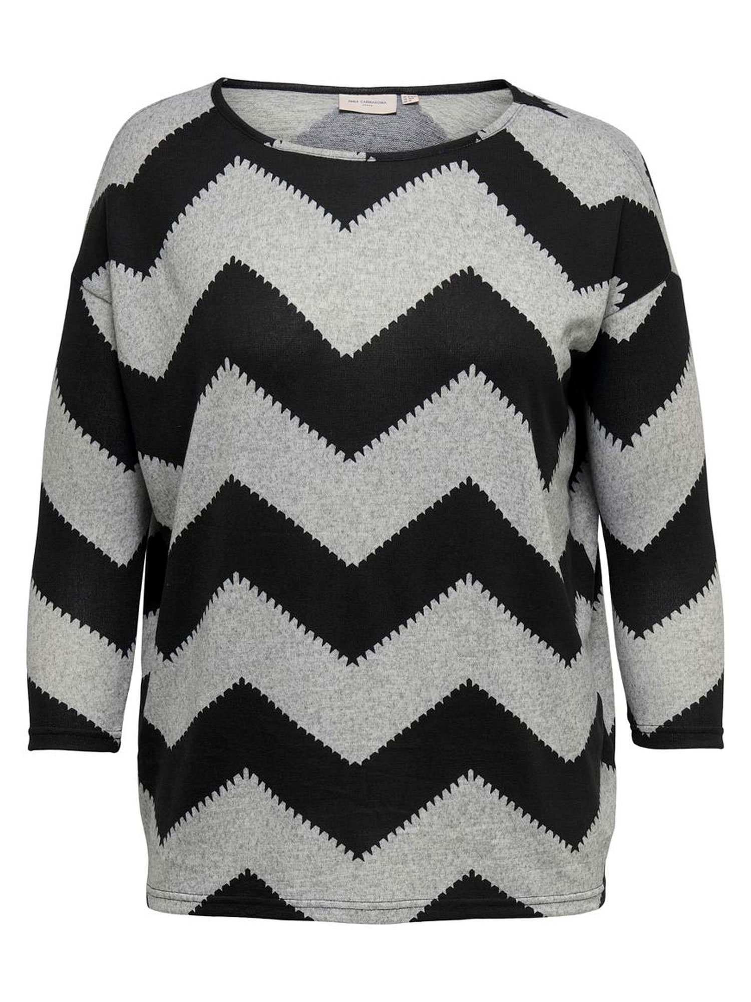 ALBA - Bluse med grå / sort mønster  fra Only Carmakoma
