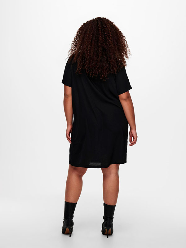 LUX - Sort kjole med lynlås i nakken fra Only Carmakoma