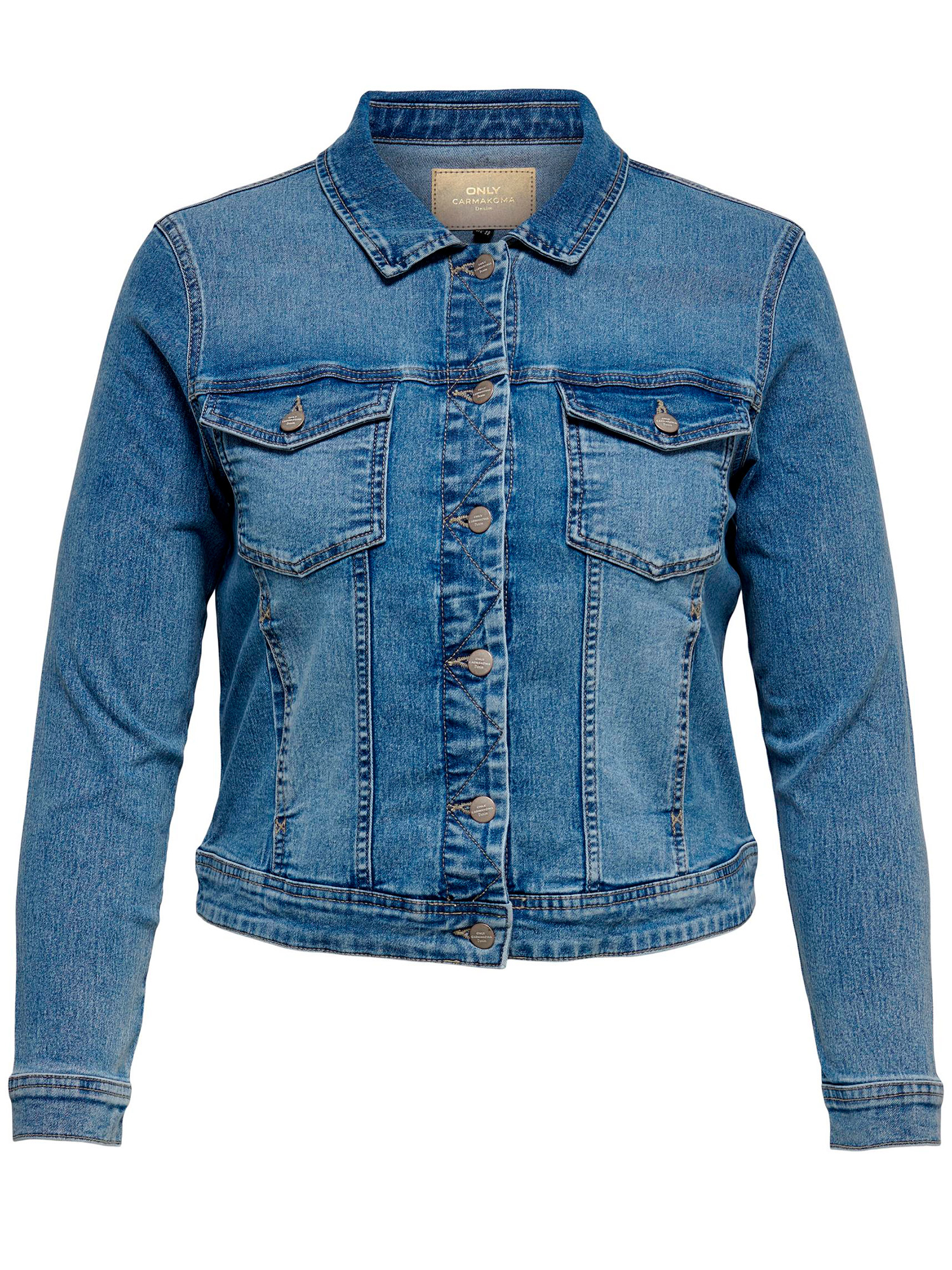 Årligt Tangle Børnehave Only Carmakoma Carwespa - Lækker kort lyseblå denim jakke