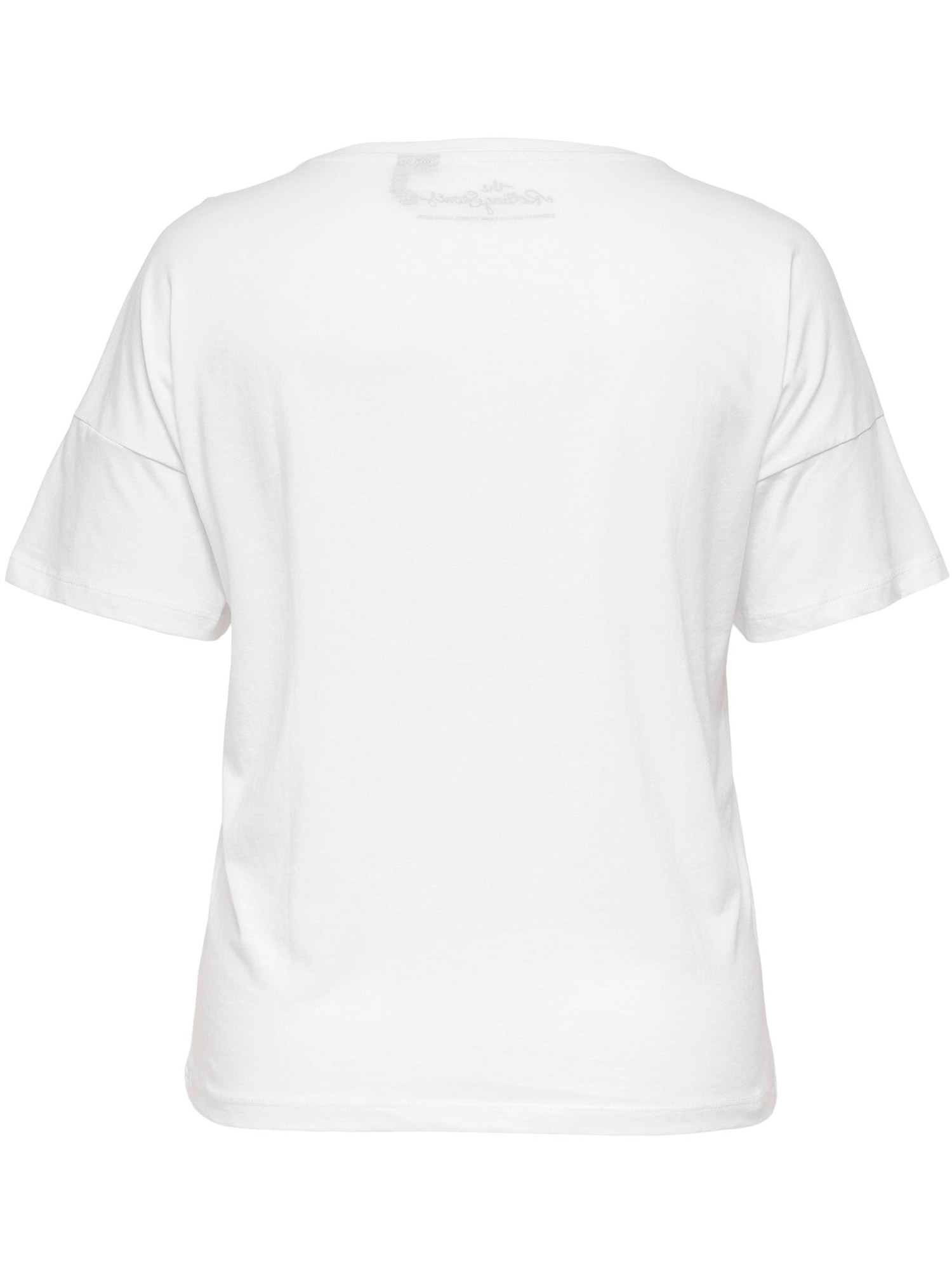 Carrolling - Hvid bomulds t-shirt med smart tryk fra Only Carmakoma