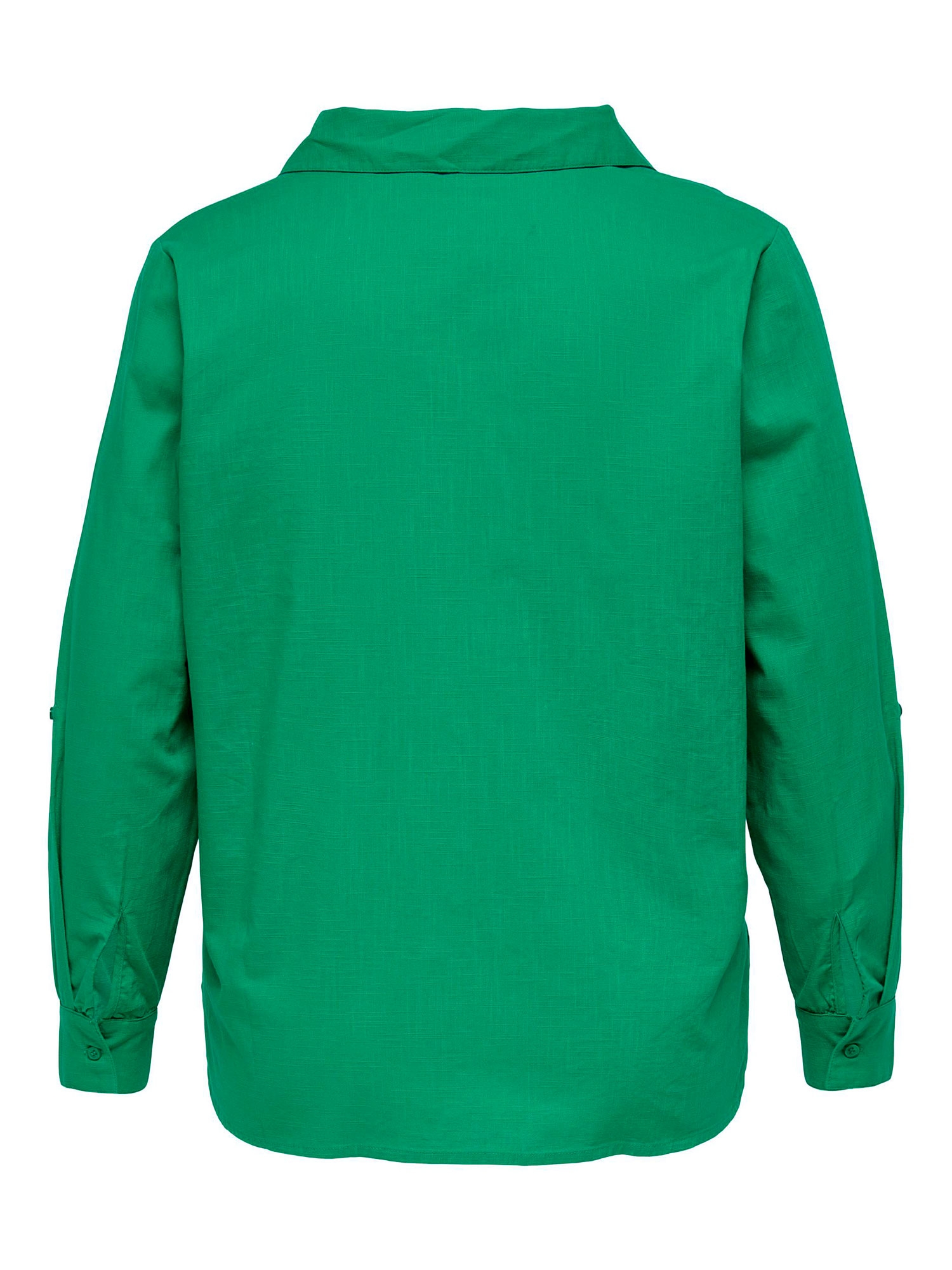 Car KIANA - Flot grøn skjorte med V-hals i 100% bomuld  fra Only Carmakoma