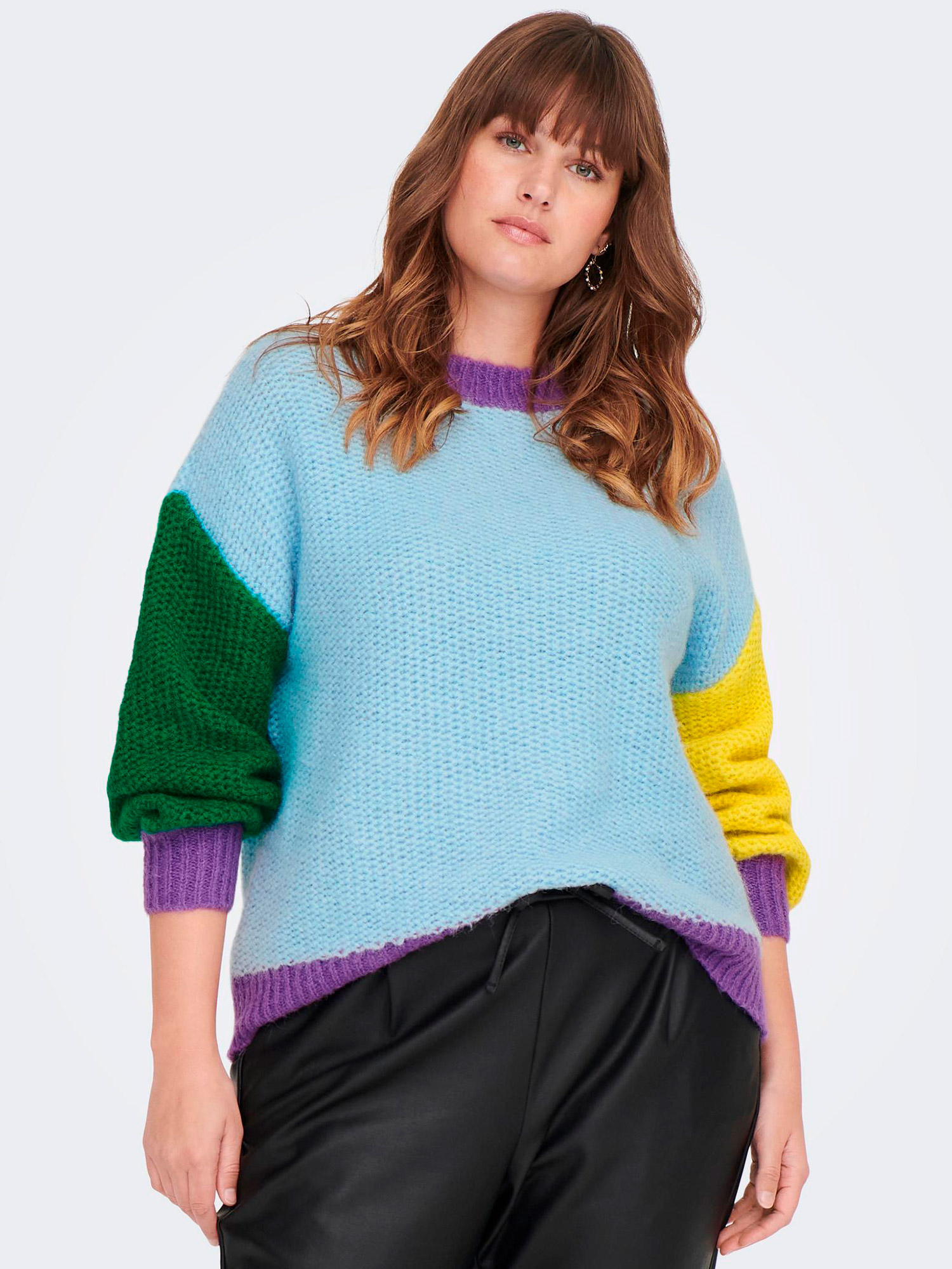 ALYSSA - Strik bluse i multi farvet fra Only Carmakoma