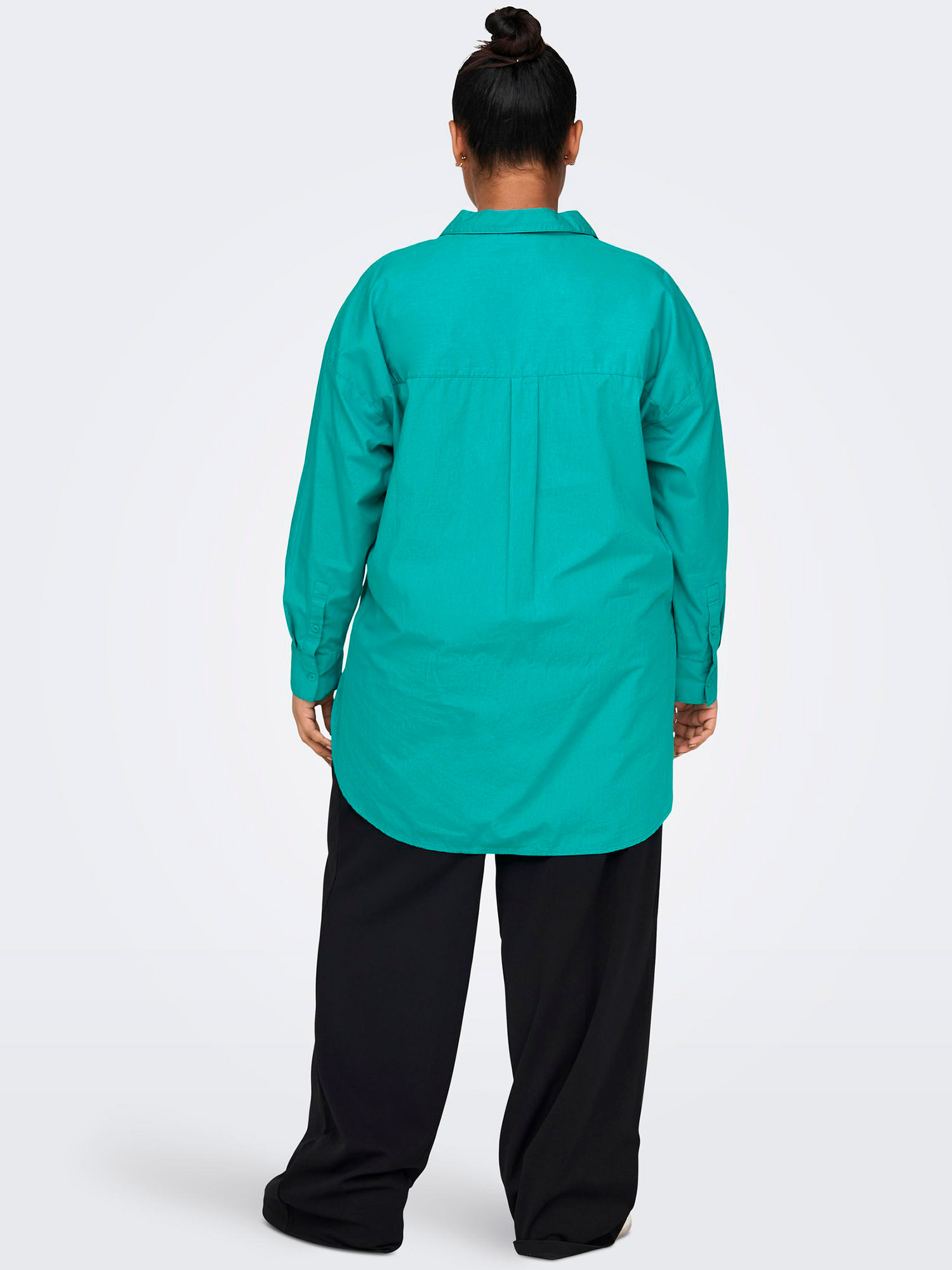 MINSA - Blågrøn bomulds skjorte fra Only Carmakoma