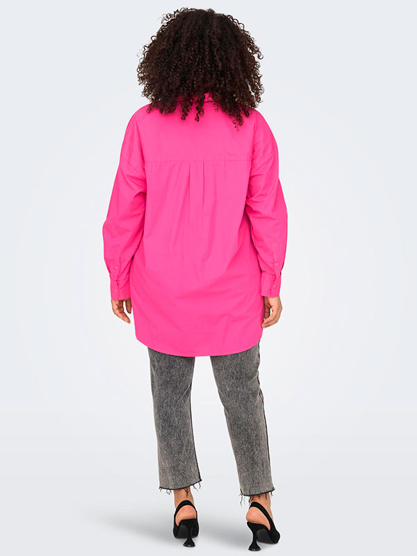 MINSA - Pink bomulds skjorte fra Only Carmakoma