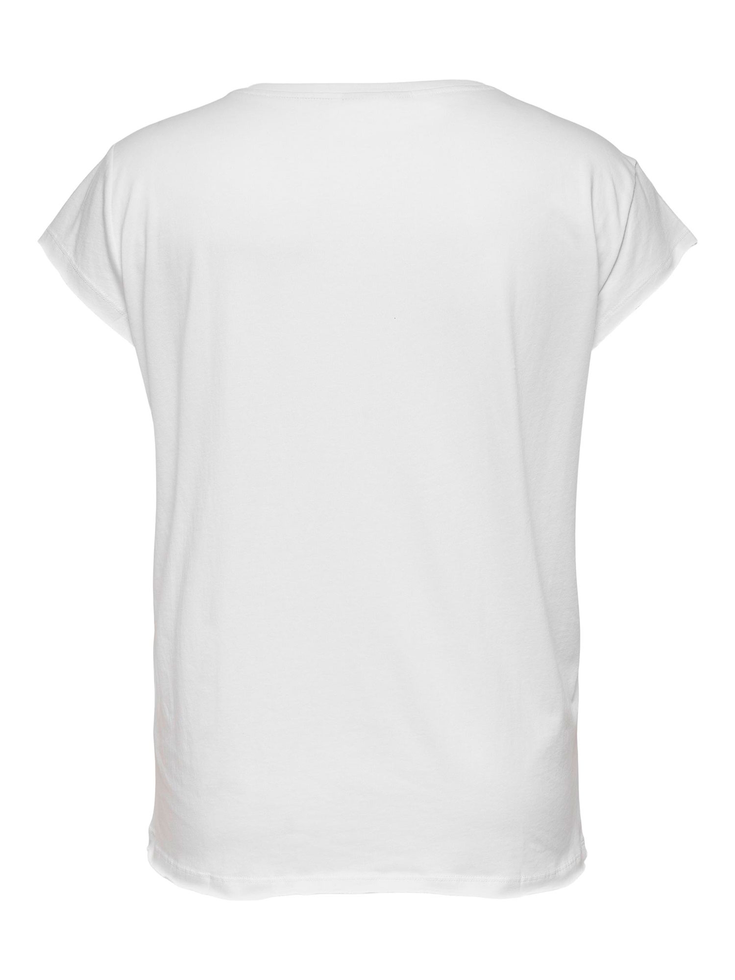 Hvid T-shirt i 100% bomuld med flot sort print fra Only Carmakoma