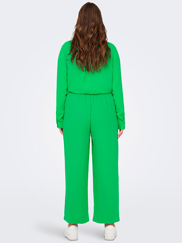 JOLEEN JACKIE - Grønne bukser med elastik og brede ben fra Only Carmakoma