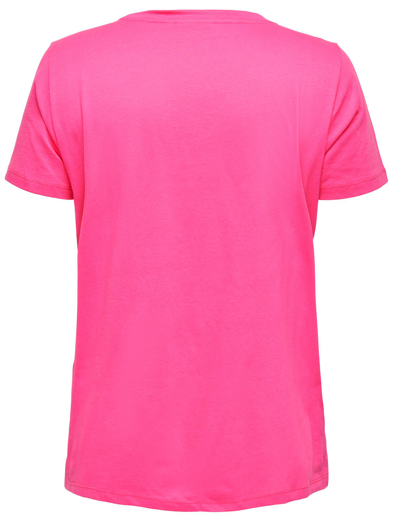 GLAMMY - Pink bomulds t-shirts med sort paliet tryk fra Only Carmakoma
