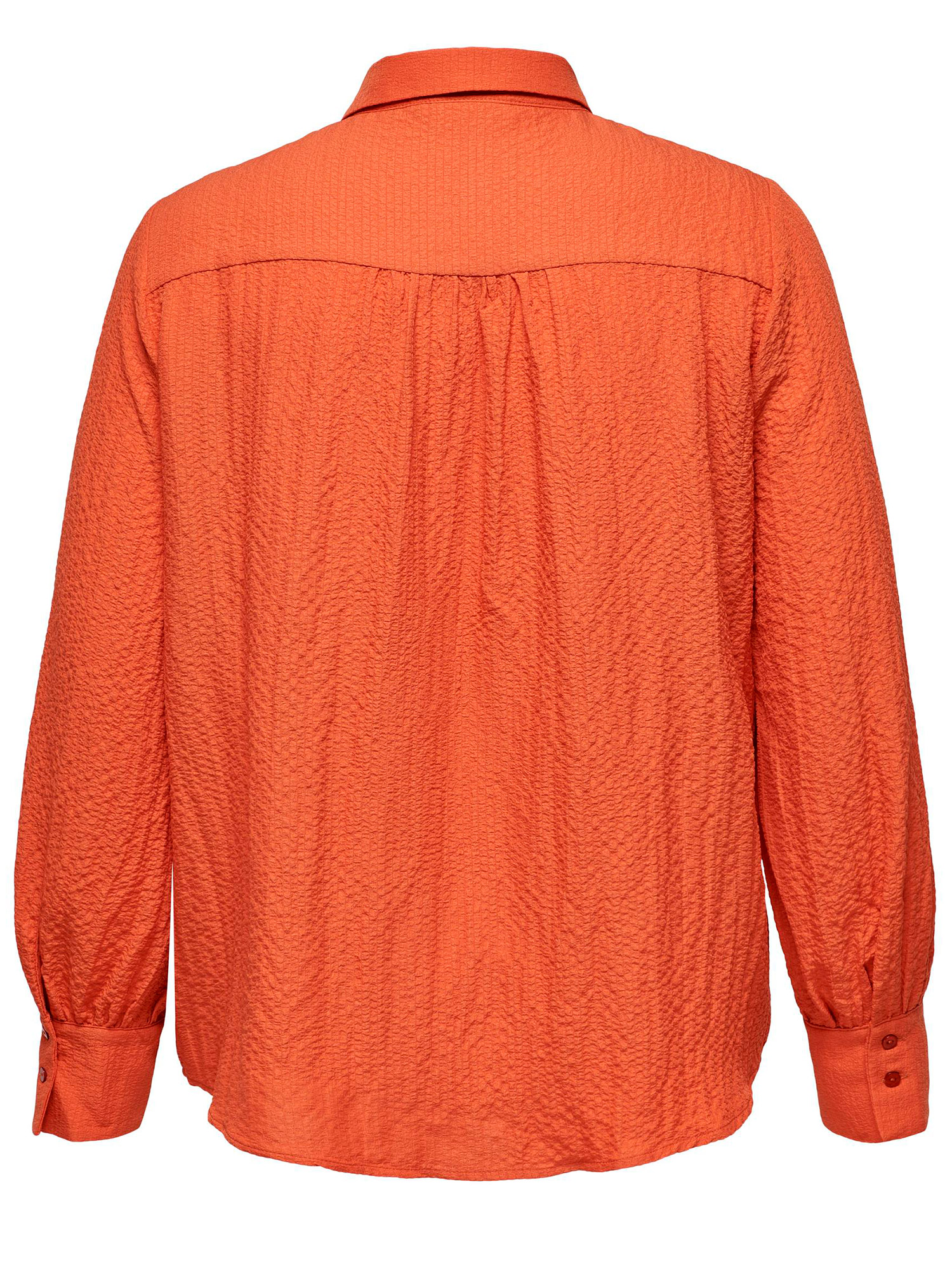 ELVIRO - Orange skjorte med flot struktur fra Only Carmakoma