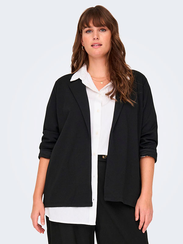 SANIA - Sort strækbar blazer fra Only Carmakoma