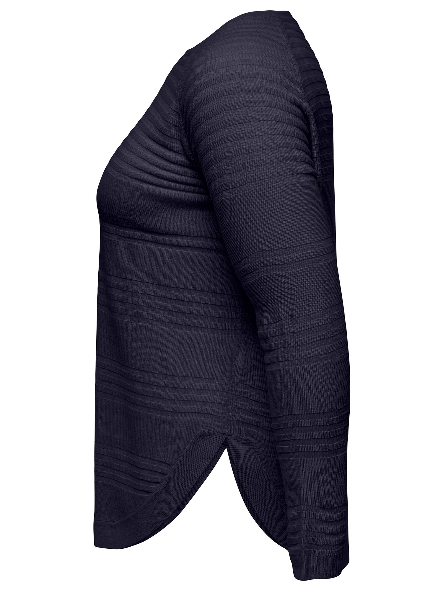 NEWAIRPLAIN - Mørkeblå strik bluse med striber fra Only Carmakoma