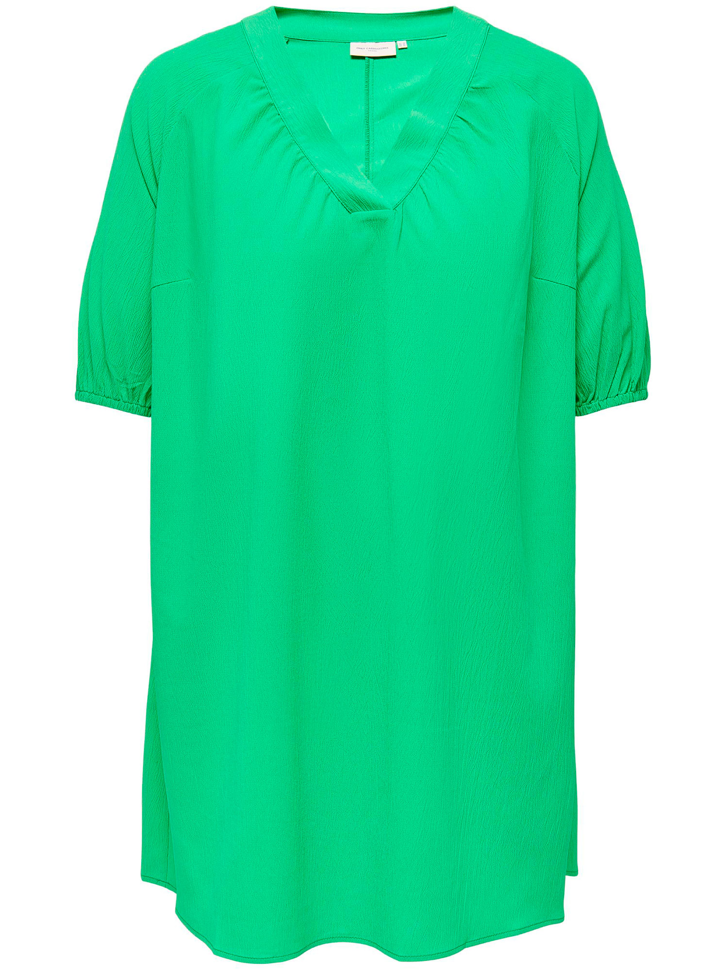 DENDA - Grøn knælang kjole med v-hals fra Only Carmakoma
