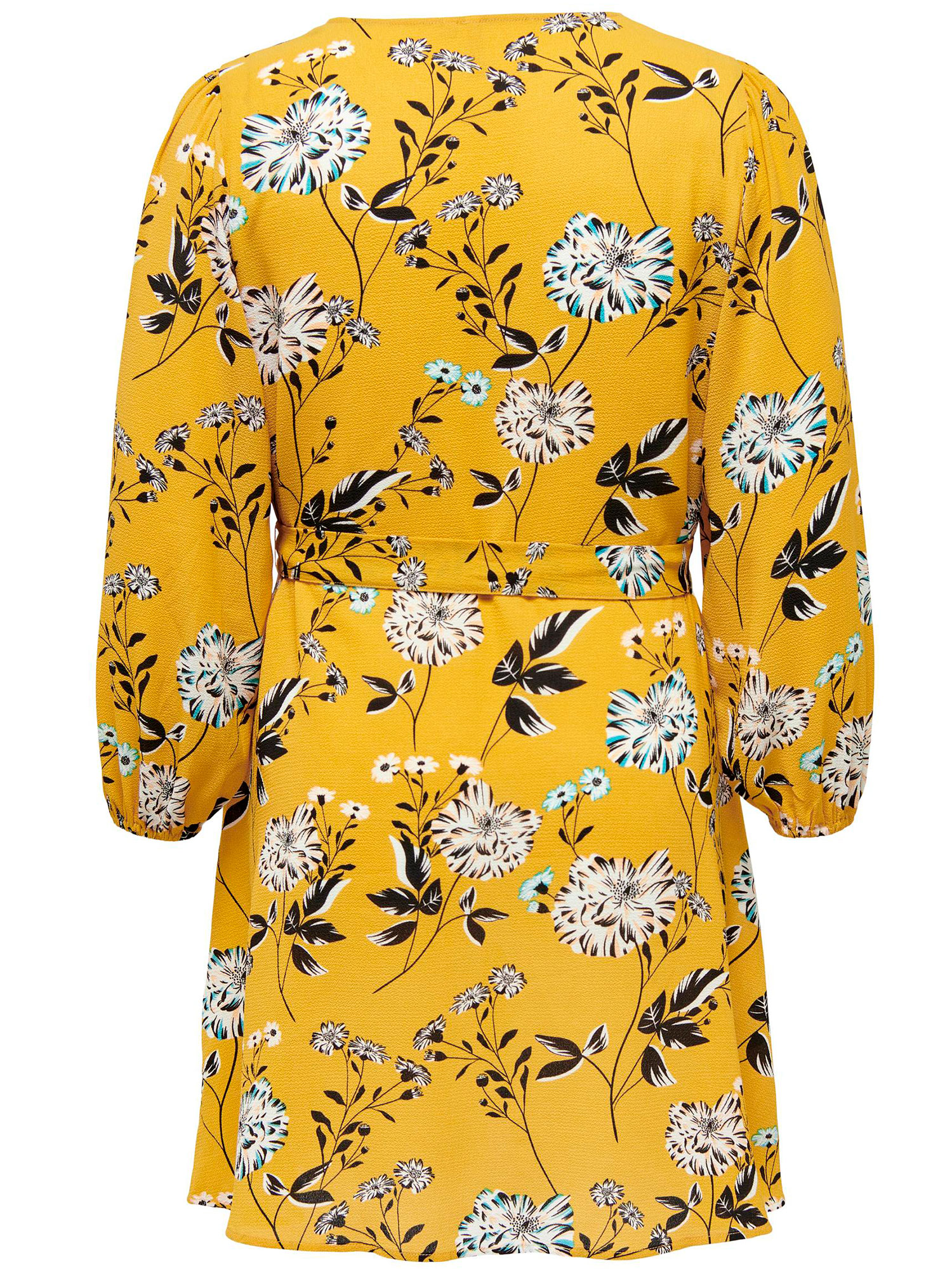 LUXMIE - Gul kjole med blomster print fra Only Carmakoma