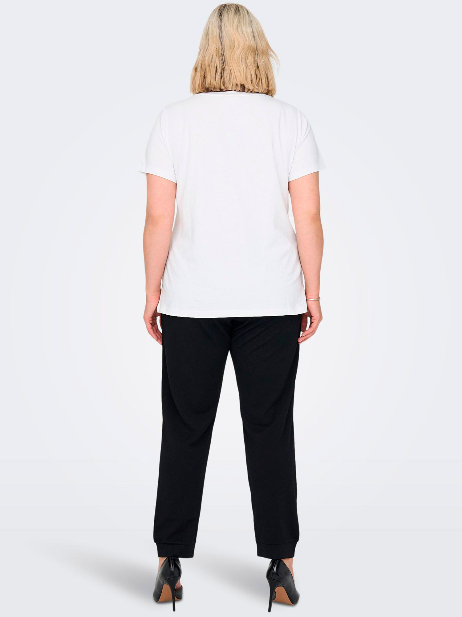COLOURFULL - Hvid bomulds t-shirt med tryk fra Only Carmakoma