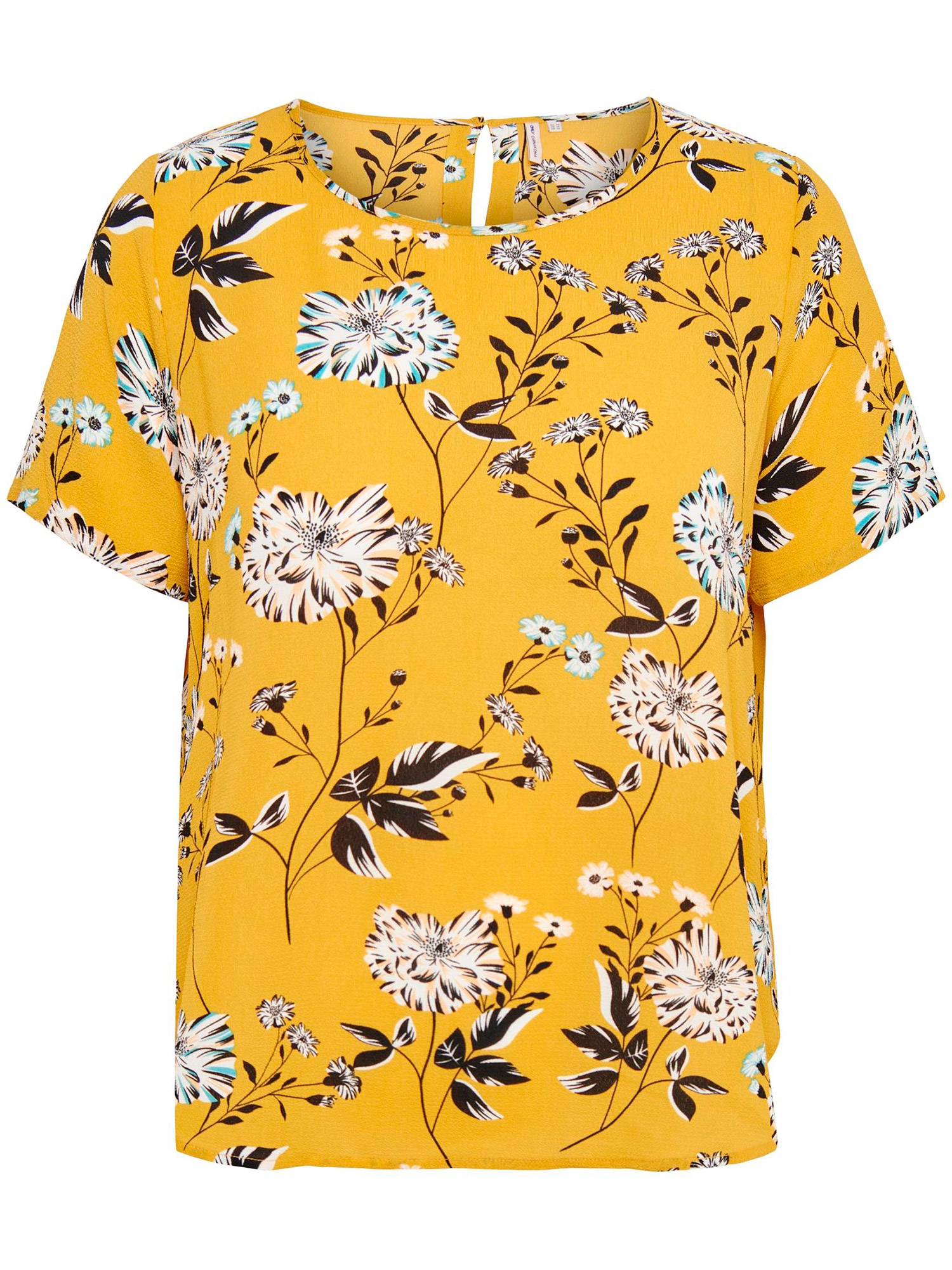 LUXMIE - Gul bluse med blomster print fra Only Carmakoma