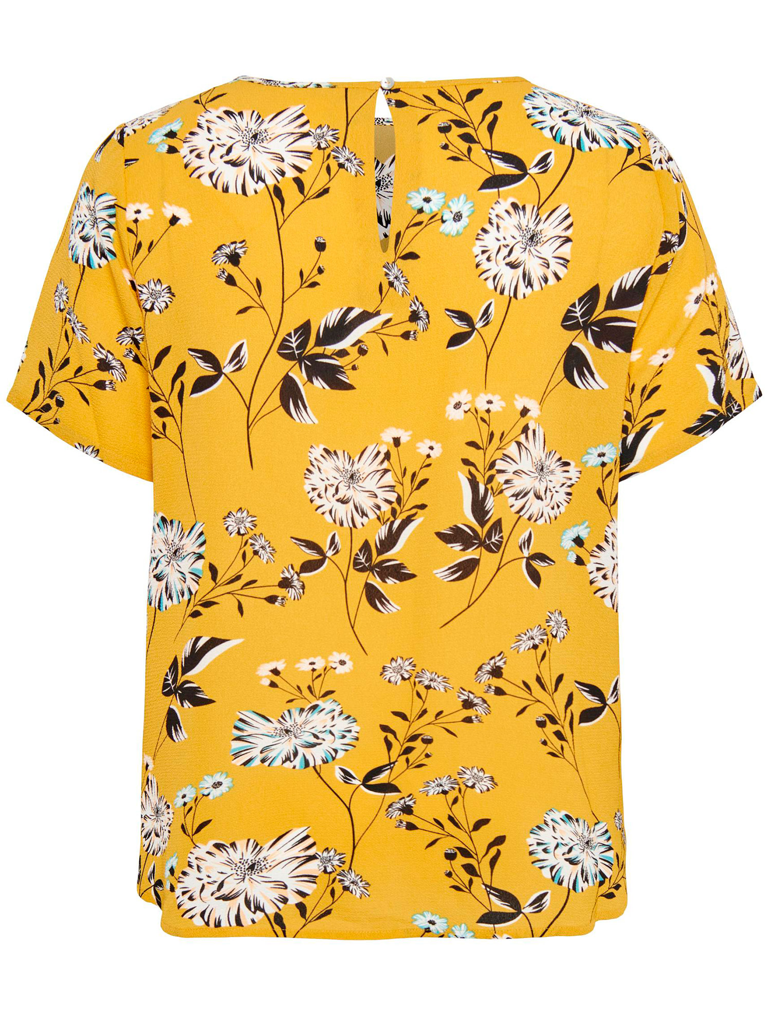LUXMIE - Gul bluse med blomster print fra Only Carmakoma