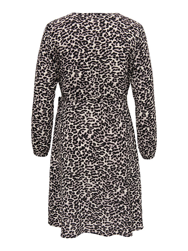 LUXMIE - Leopardprint slå om kjole fra Only Carmakoma