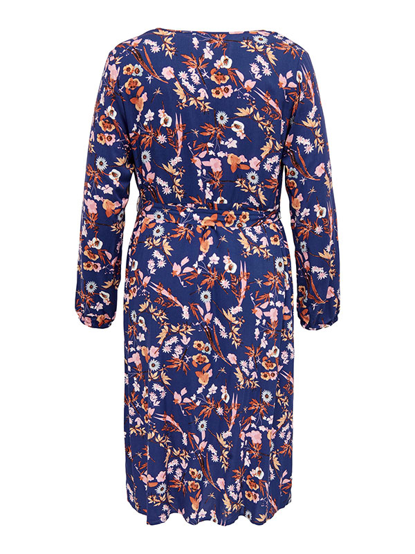 NOVA - Blå kjole med blomsterprint fra Only Carmakoma
