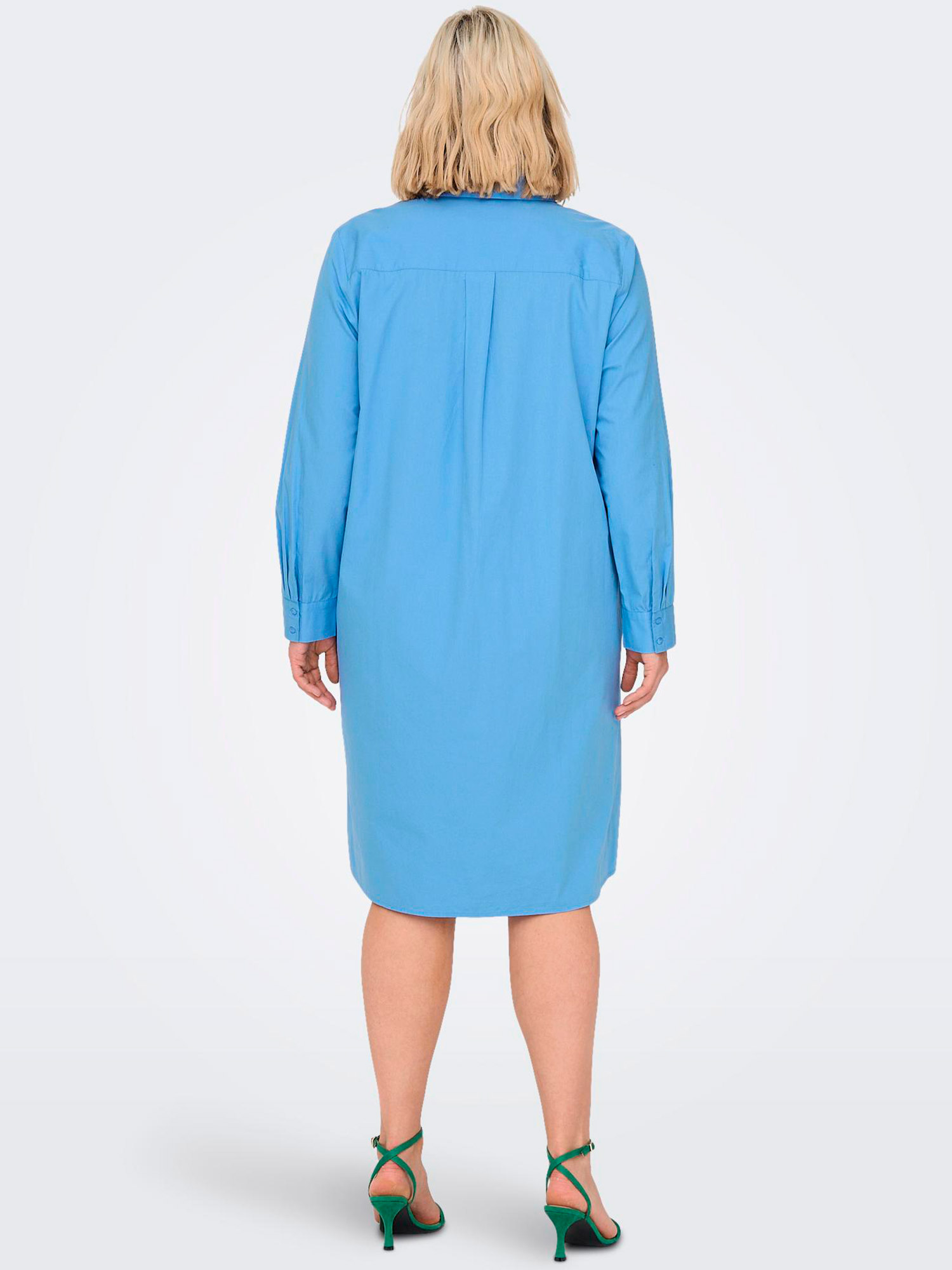 MALENI - Blå skjorte kjole i bomuld fra Only Carmakoma