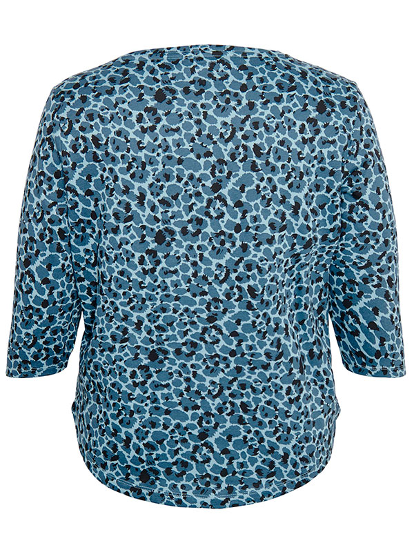 KAYLEE - Bomulds sweat bluse i blå mønster fra Only Carmakoma