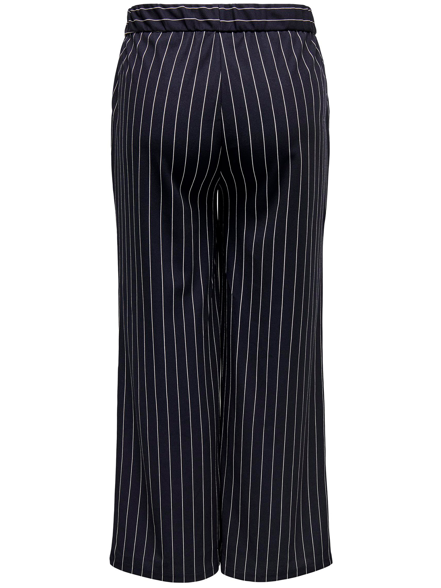 SANIA - Blå ankel-lange bukser med hvide striber og pynteknapper fra Only Carmakoma