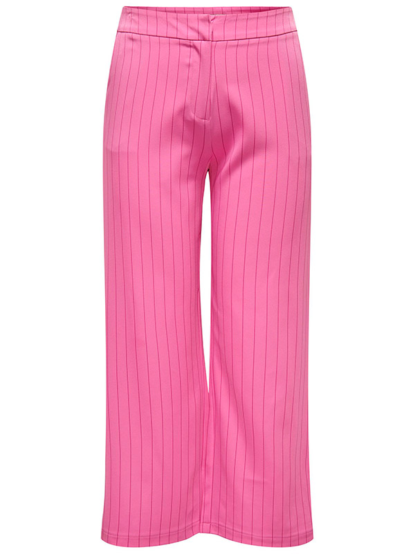 STELLA - Pink bukser med lige ben og striber fra Only Carmakoma