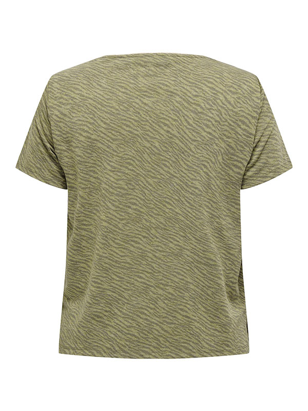 NILA - Grøn T-shirt med guldfarvede detaljer fra Only Carmakoma