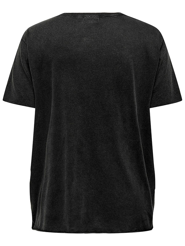 MIKO - Sort bomulds t-shirt med tryk fra Only Carmakoma